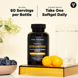Vital Vitamins etiqueta nutricional legible que destaca 12 mg de astaxantina