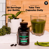 Vital Vitamins cápsulas junto a aloe y menta ilustrando alivio digestivo