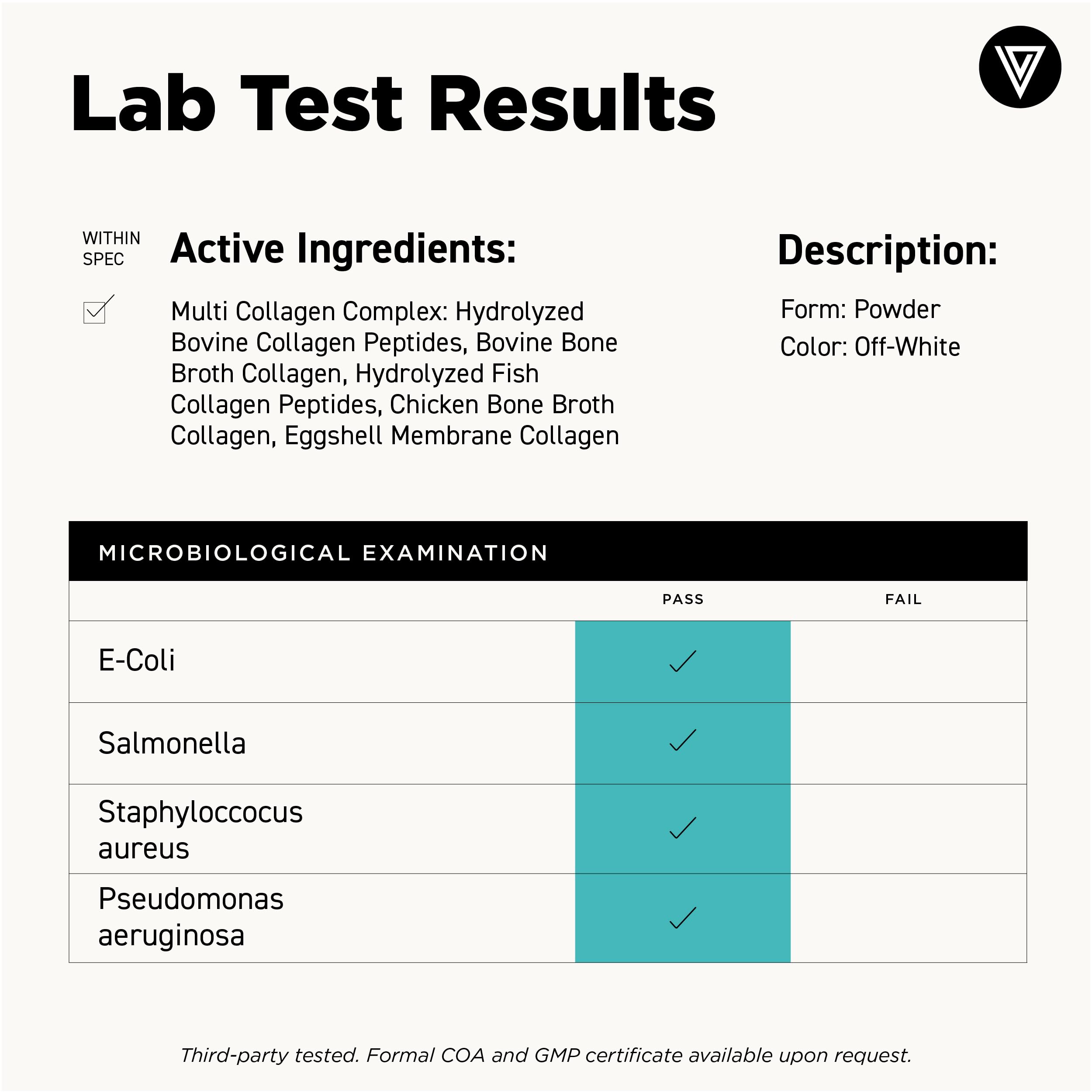 Vital Vitamins etiqueta nutricional en el envase, información verificada
