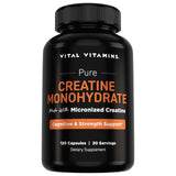 Vital Vitamins envase frontal mostrando cretina 3g por servicio y conveniencia