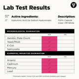 Vital Vitamins detalle del polvo de ácido hialurónico puro y limpio