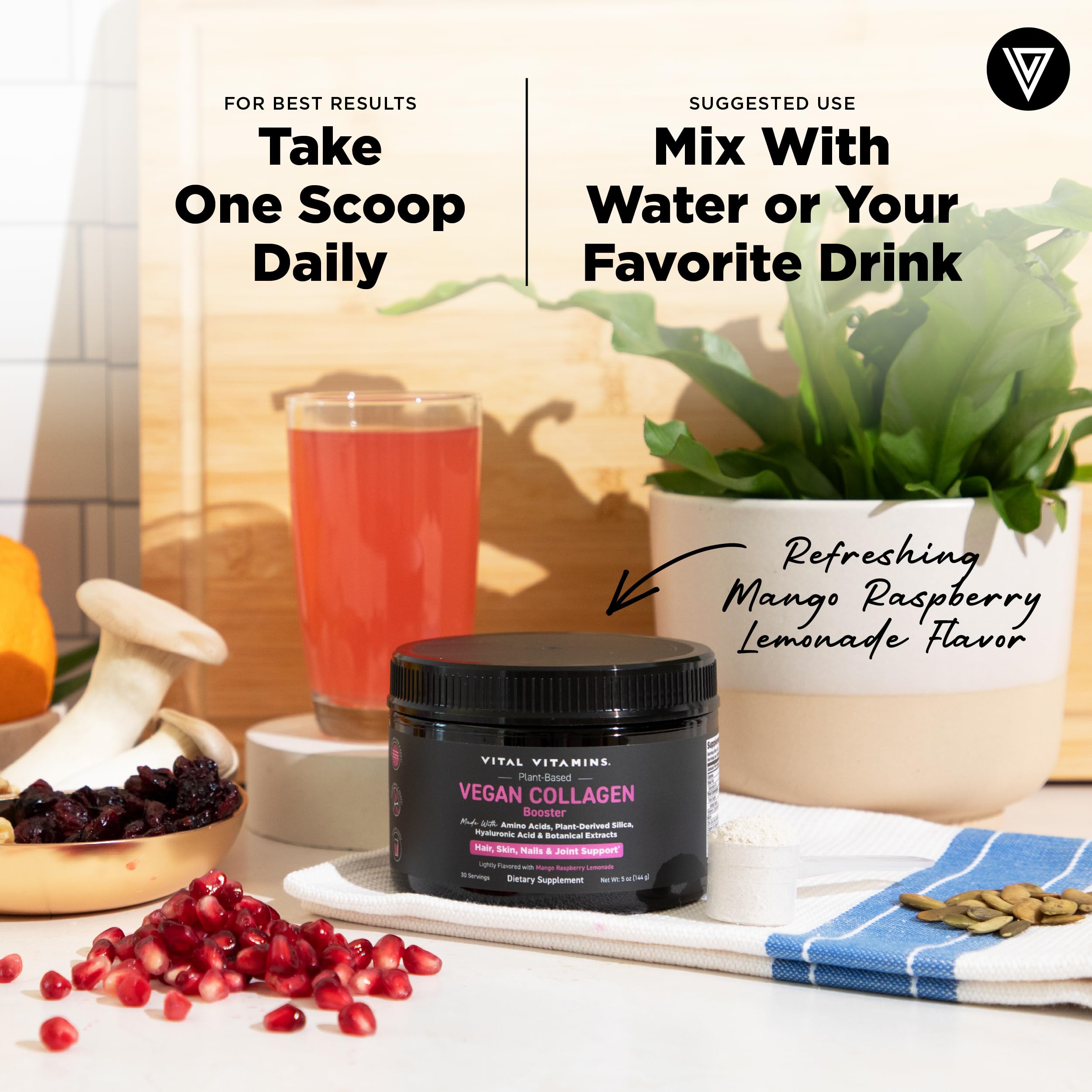 Vital Vitamins cuchara medidora con porción para controlar la dosis diaria