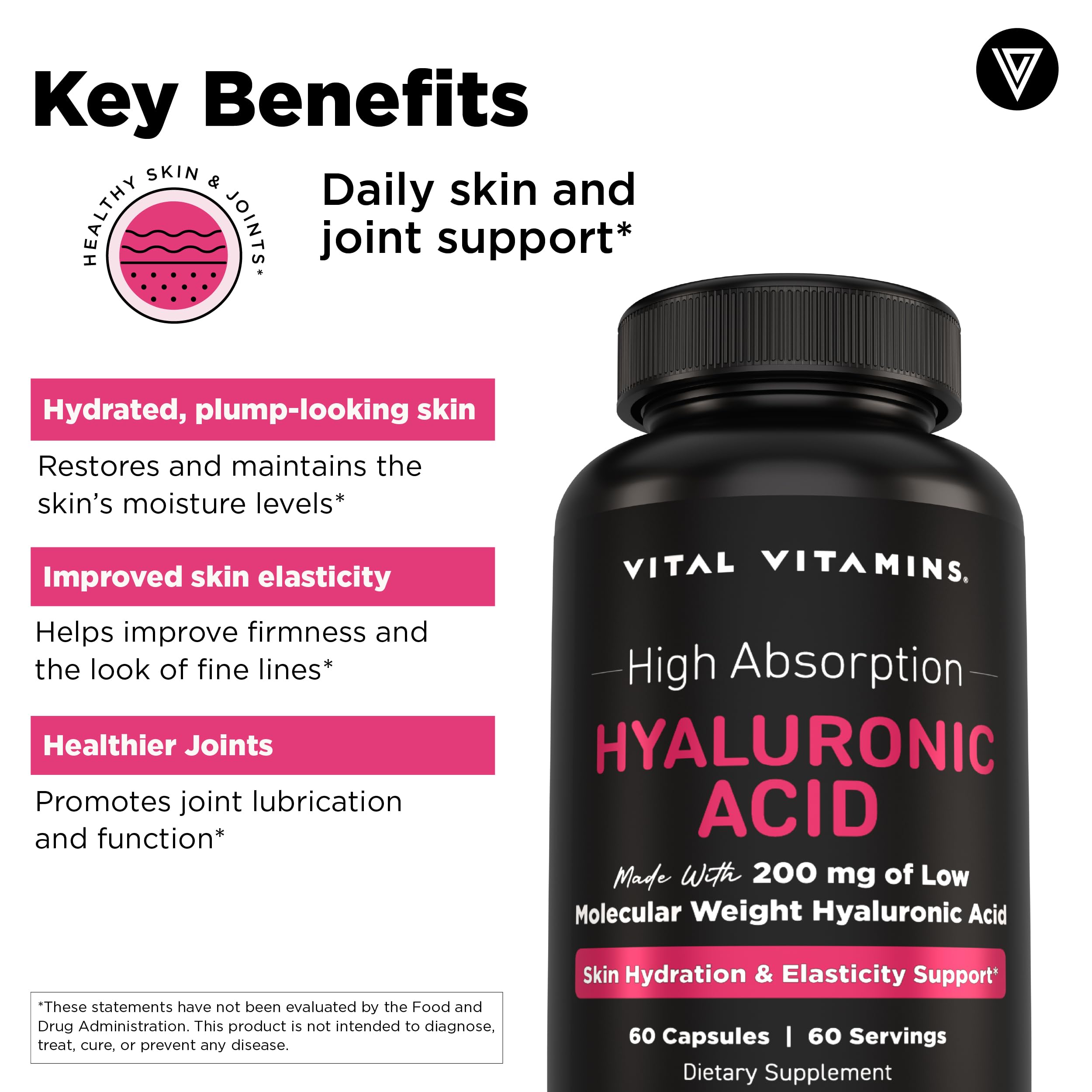 Vital Vitamins etiqueta con ingredientes y beneficios legibles