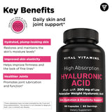Vital Vitamins etiqueta con ingredientes y beneficios legibles