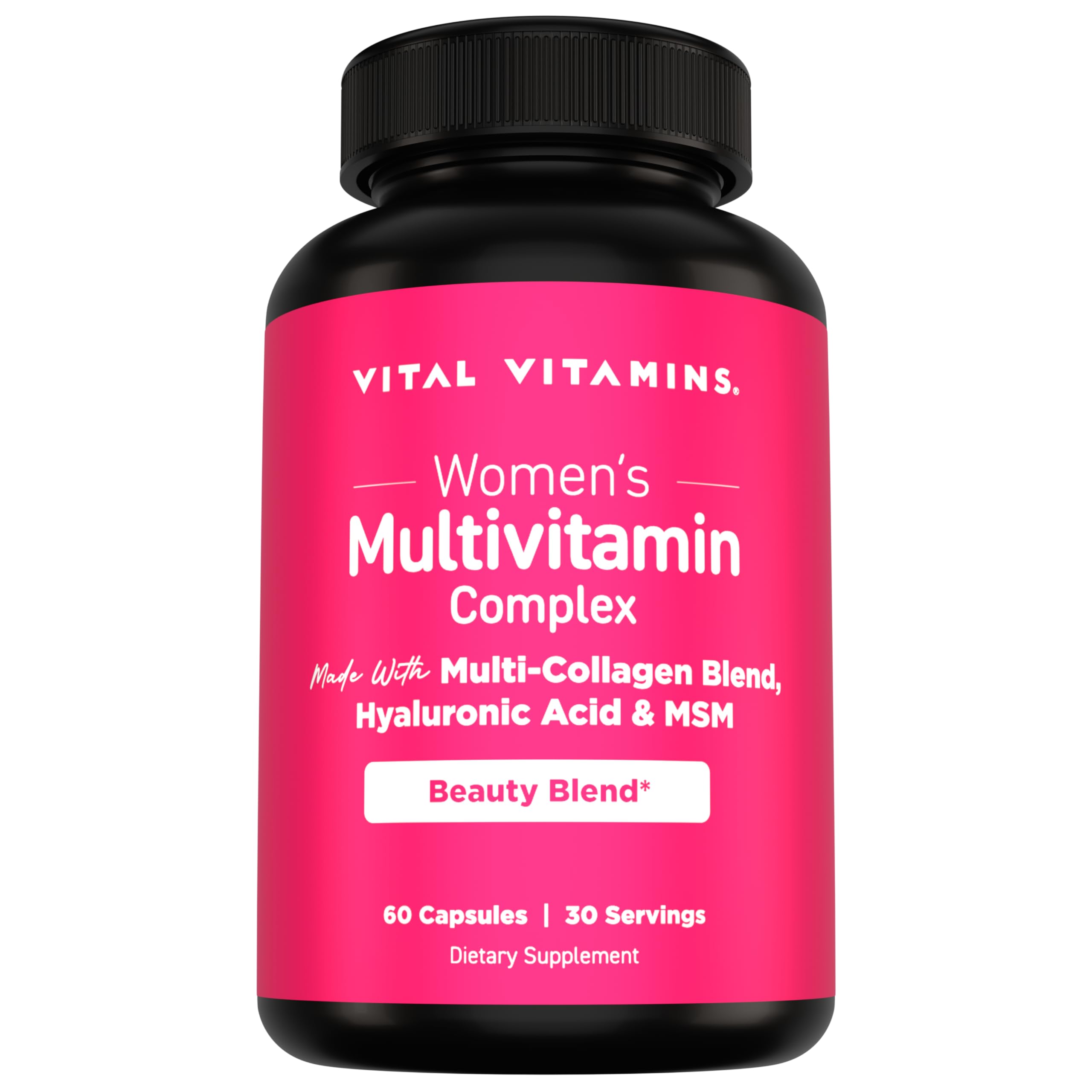 Vital Vitamins empaque frontal mostrando beneficio integral de belleza