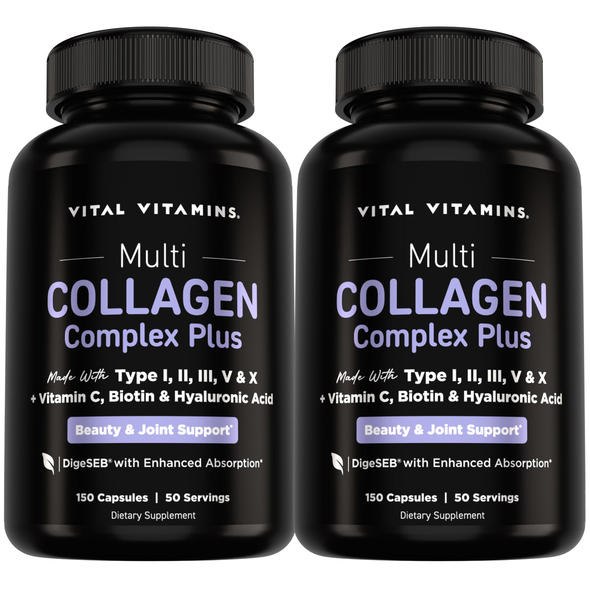 Vital Vitamins envase frontal mostrando el producto y beneficios visibles