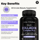 Vital Vitamins persona tomando cápsula, rutina diaria sencilla