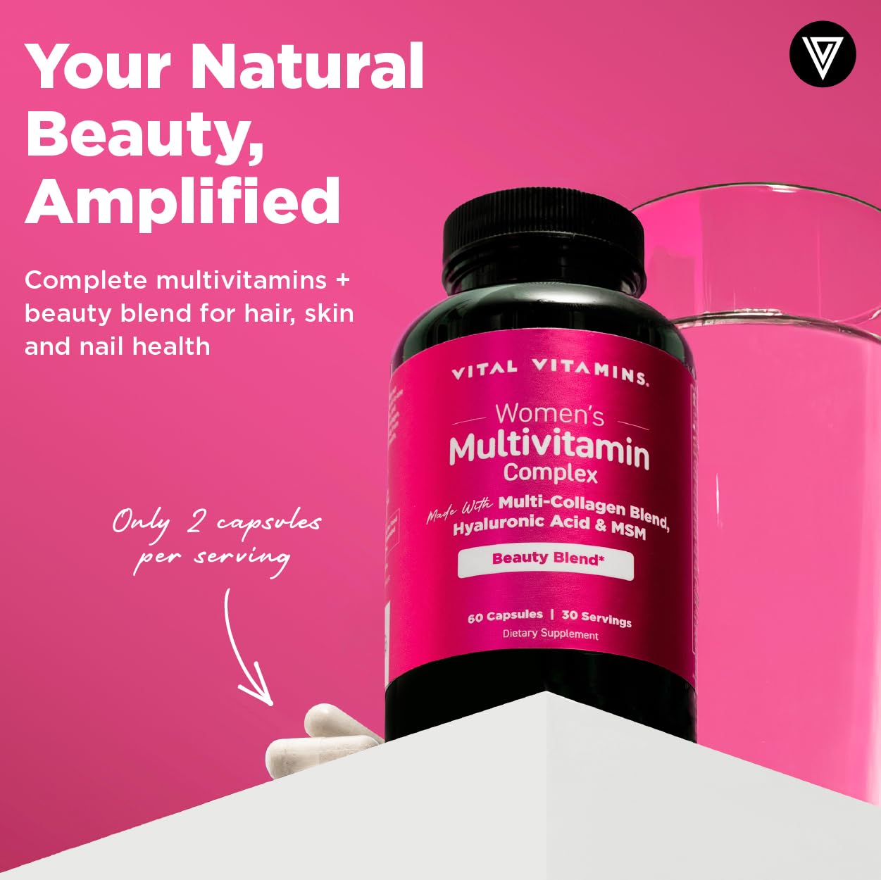 Vital Vitamins tabletas textura cercana para fácil ingestión y confianza