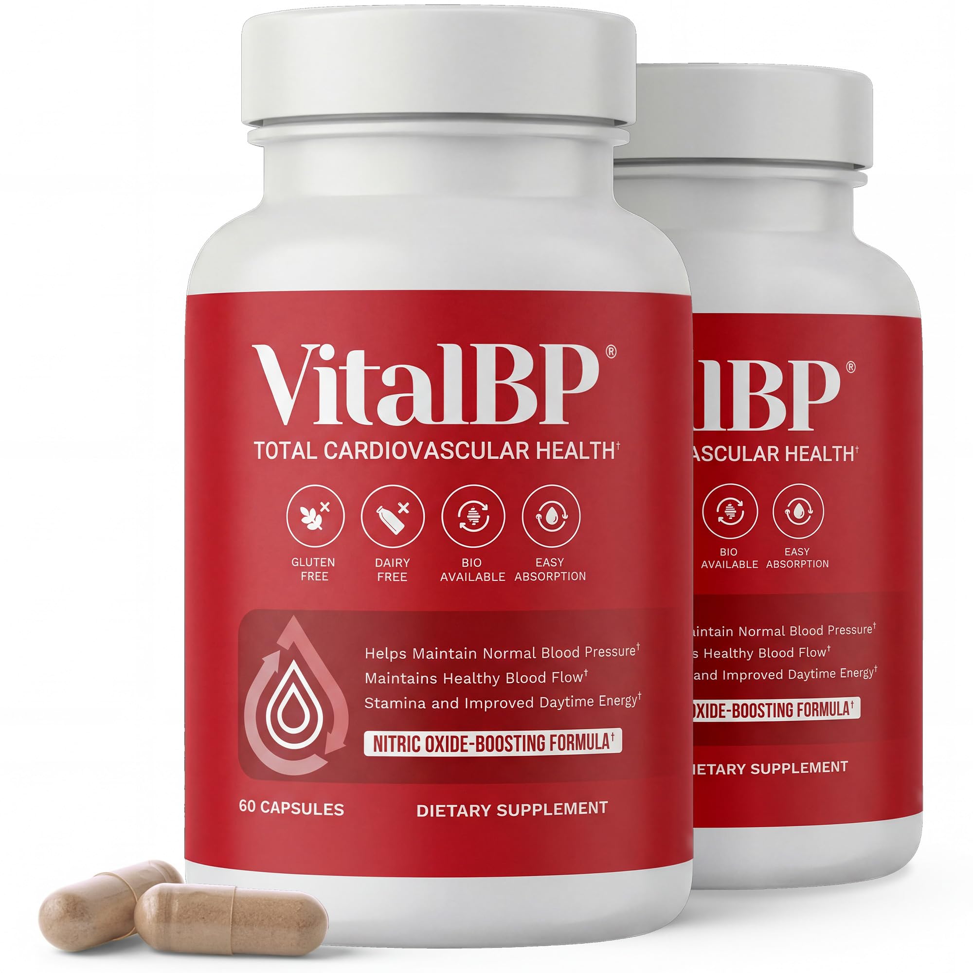VitalBP vista frontal del envase que muestra la marca y fórmula, ideal para identificar el producto