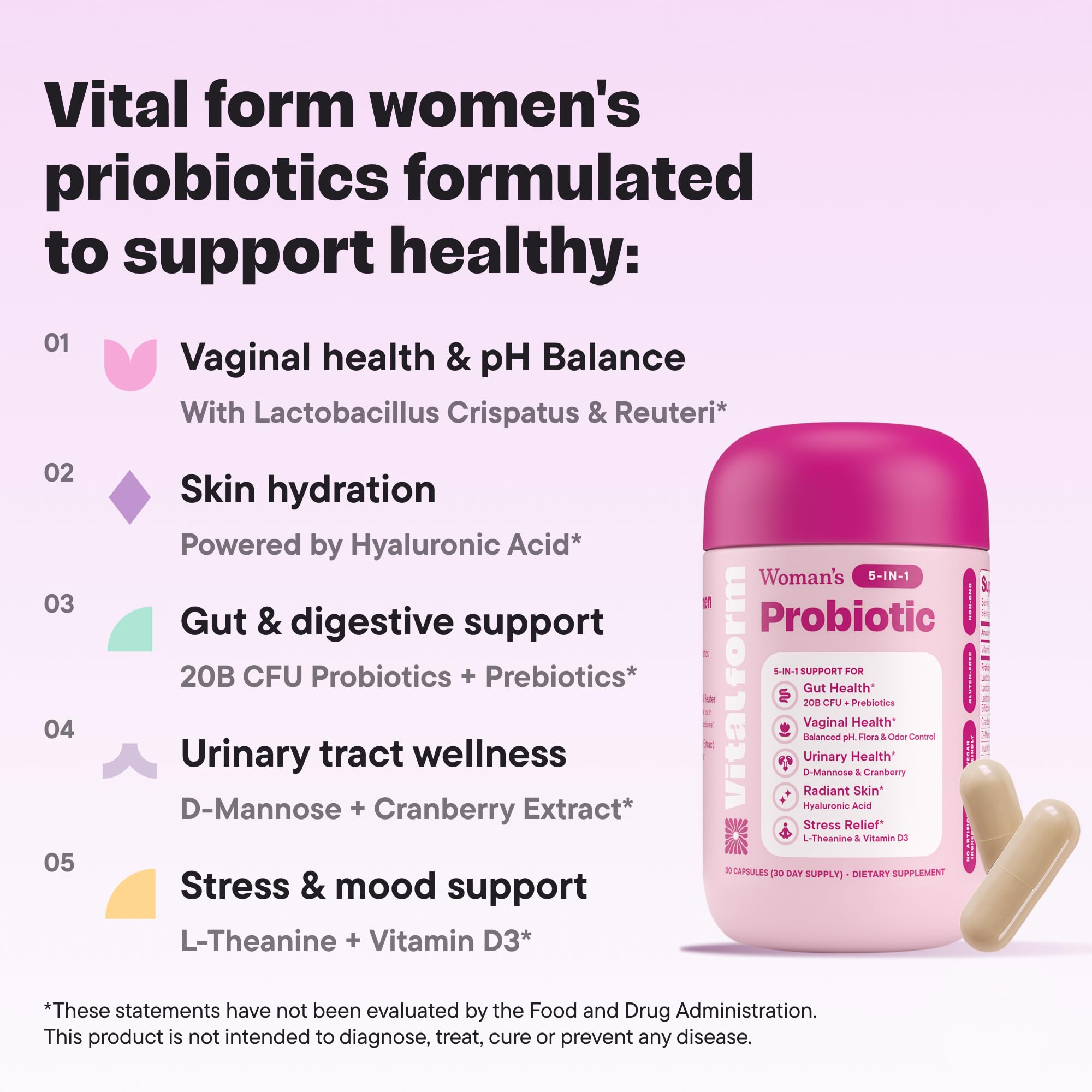 VitalForm frasco en baño para uso cotidiano en rutina femenina