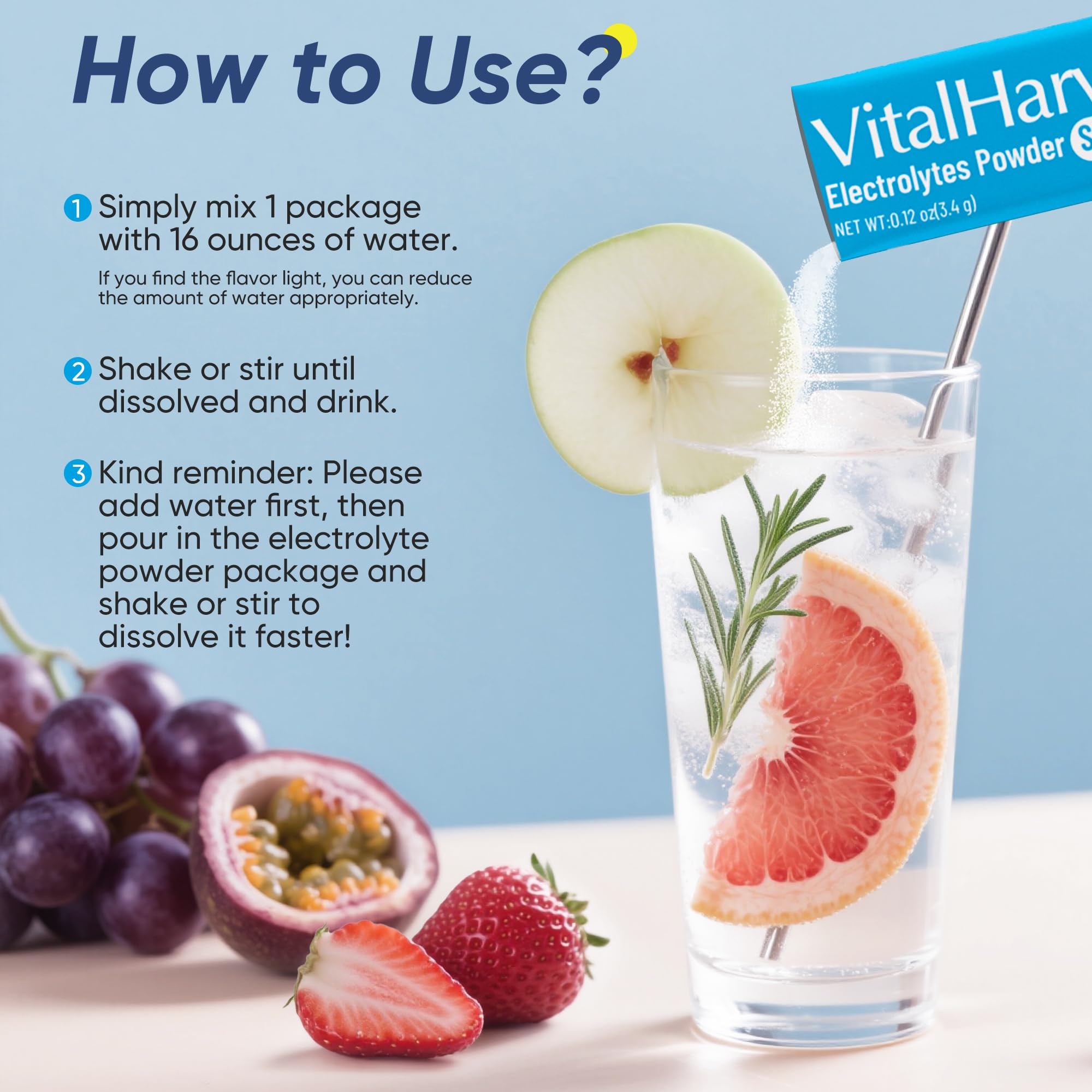 VitalHarvest Endure etiqueta nutricional legible con minerales y vitaminas