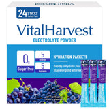 VitalHarvest Endure frente del empaque mostrando 24 sobres y variedad de sabores, práctico