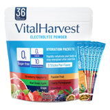 VitalHarvest Endure frente del empaque mostrando 36 sobres y sabores