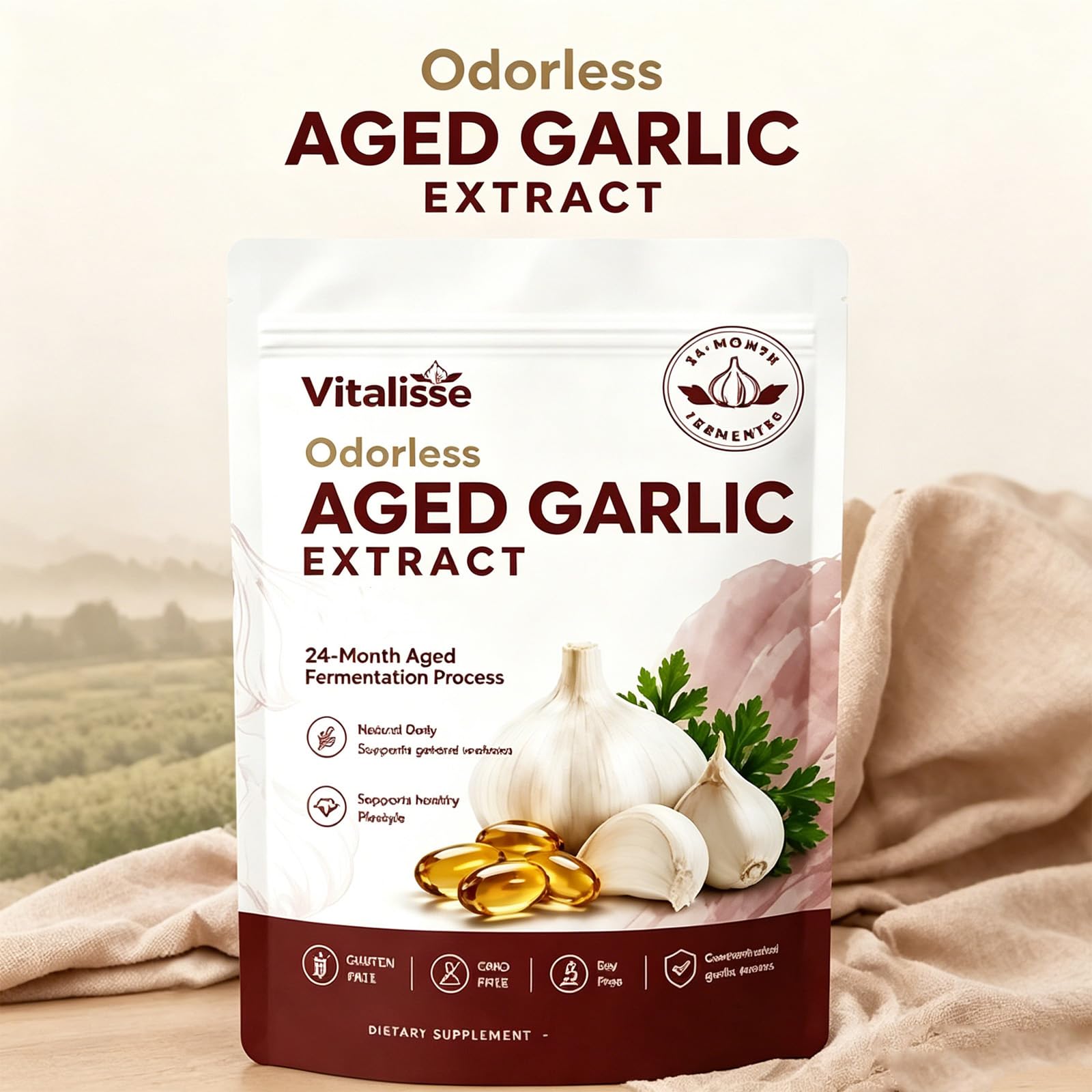 Vitalisse cápsula abierta con extracto, detalle de formulación sin olor