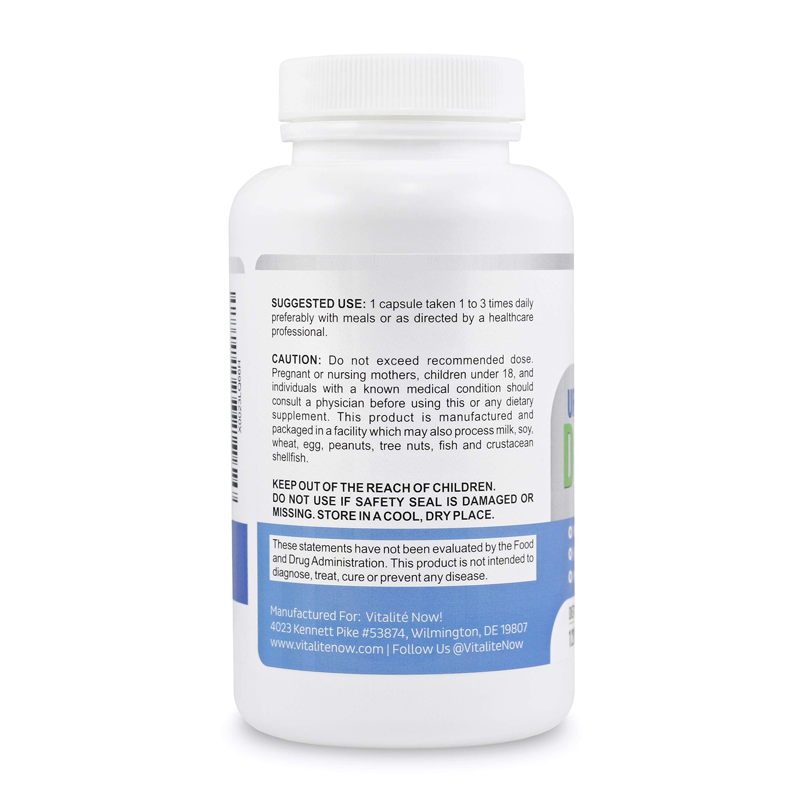Vitalité Now etiqueta de ingredientes clara para transparencia y confianza benefit
