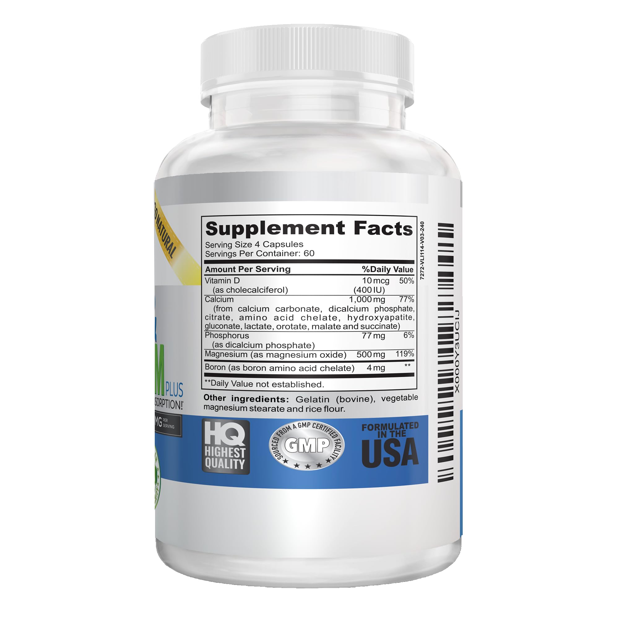 Vitalité Now! lista de ingredientes enfatizando 10 formas de calcio