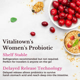 Vitalitown persona tomando cápsula diaria para salud digestiva femenina