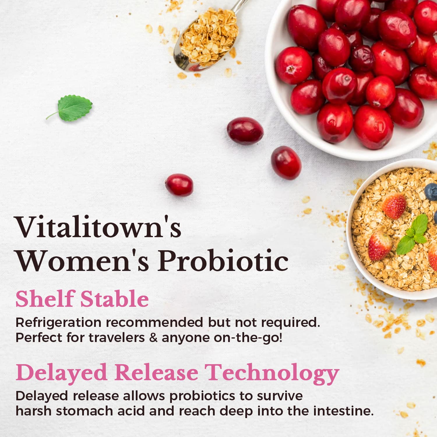 Vitalitown arándano orgánico en foco que complementa la fórmula