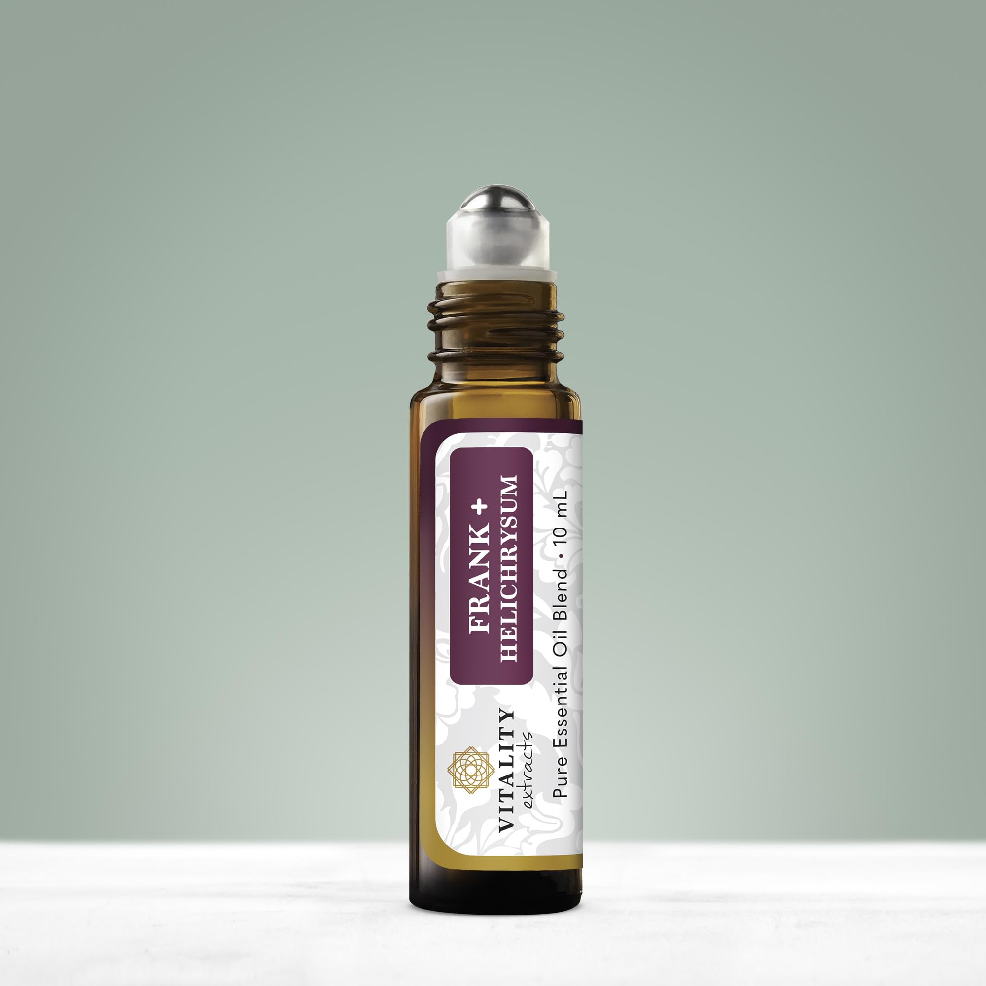 Detalle del rodillo y textura del aceite Vitality para aplicación suave y nutritiva