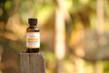 Vitality etiqueta con información GCMS y lista de ingredientes limpios