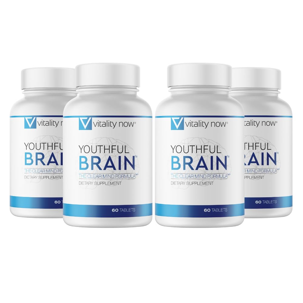 Vitality Now botellas frontal mostrando el paquete para apoyo neuronal