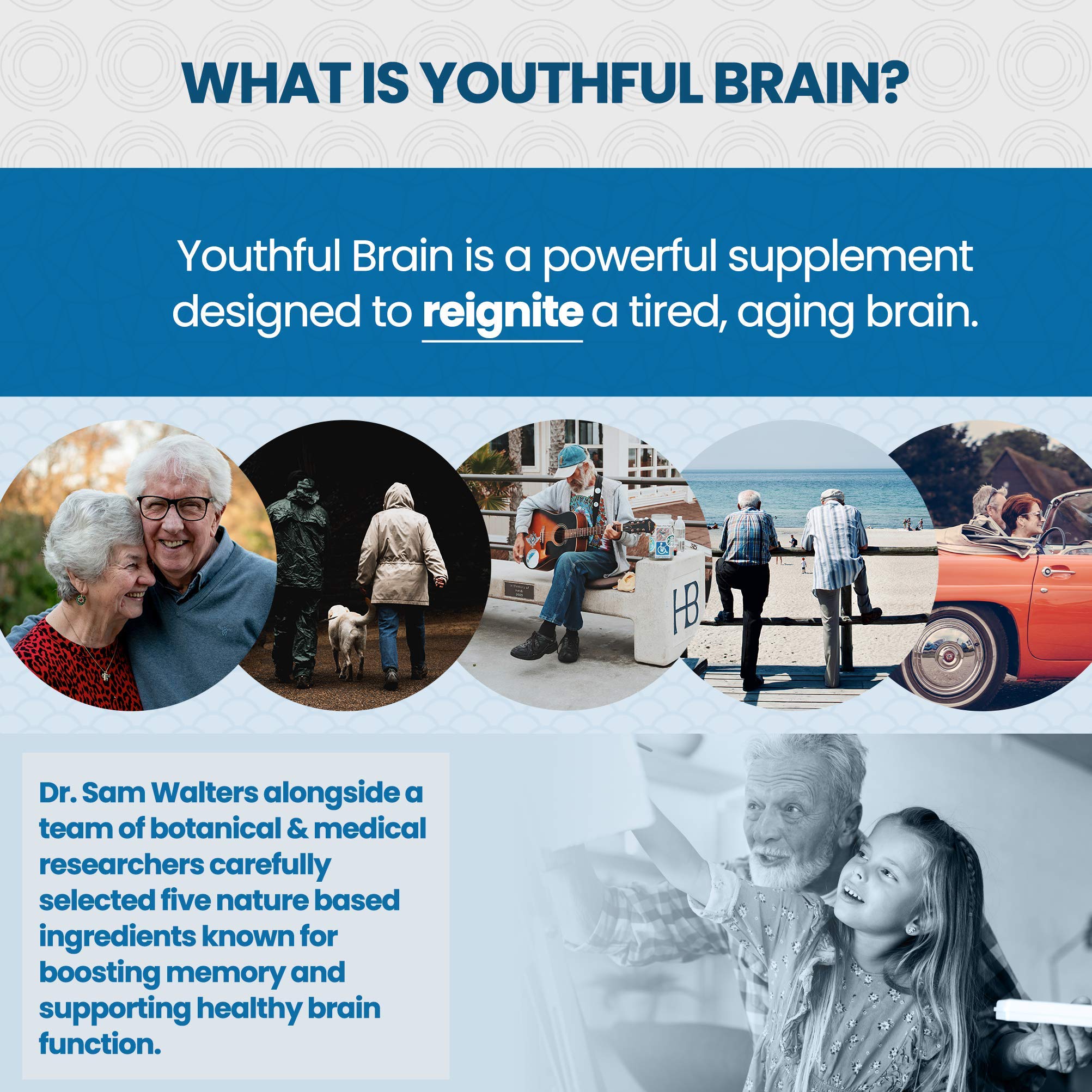 Vitality Now Youthful Brain producto en rutina matutina que sugiere uso diario consistente