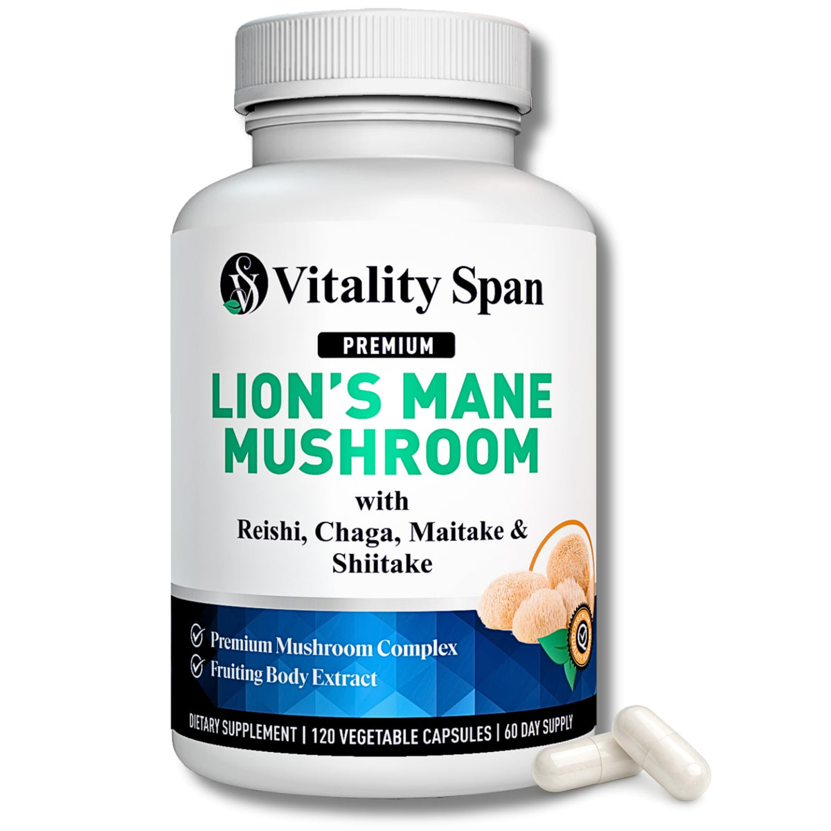 Vitality Span envase frente mostrando etiqueta y beneficios visibles