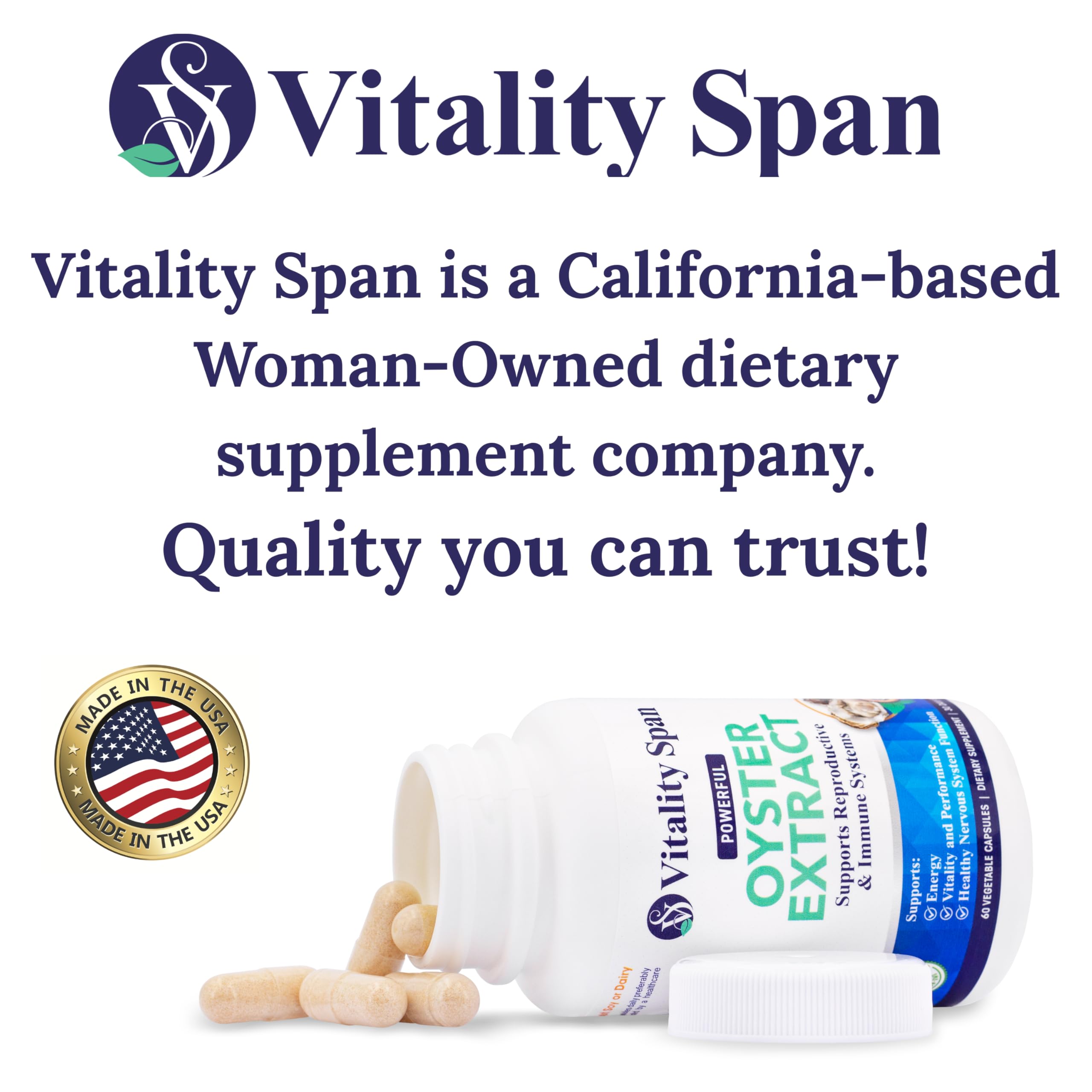 Vitality Span etiqueta nutricional clara y lista de ingredientes