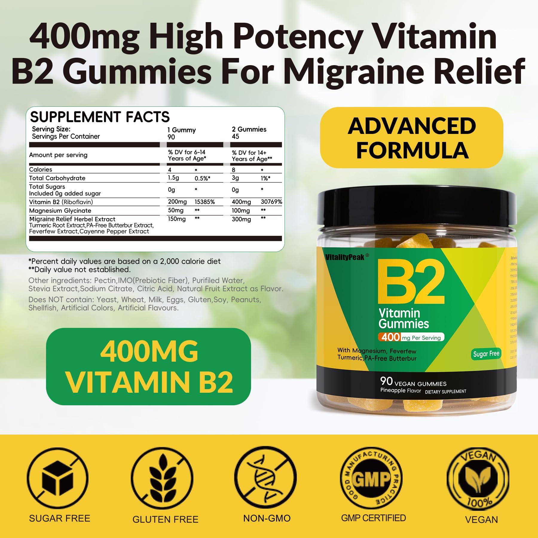VitalityPeak gominolas textura y brillo que indica formulación masticable