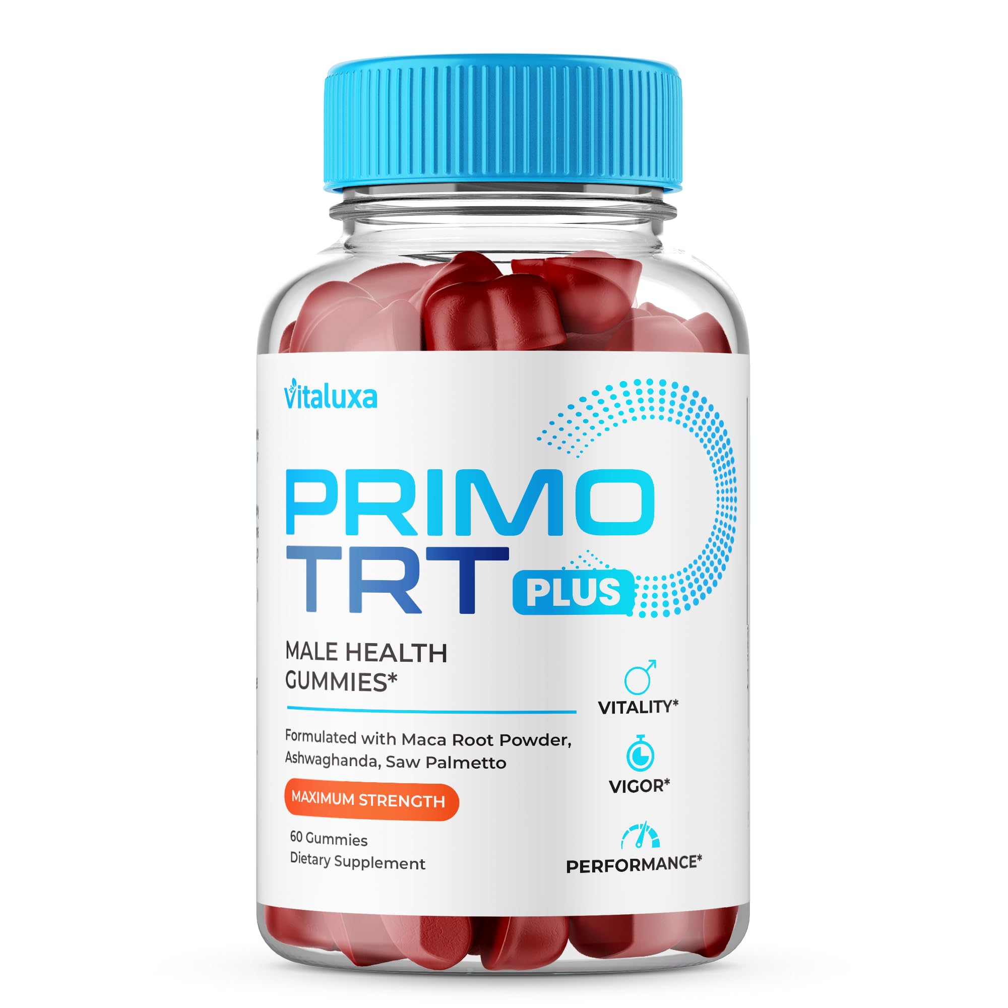 Vitaluxa primer plano del frasco mostrando diseño y beneficios