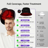 VITALY gorra al lado de una mano para comparar tamaño práctico