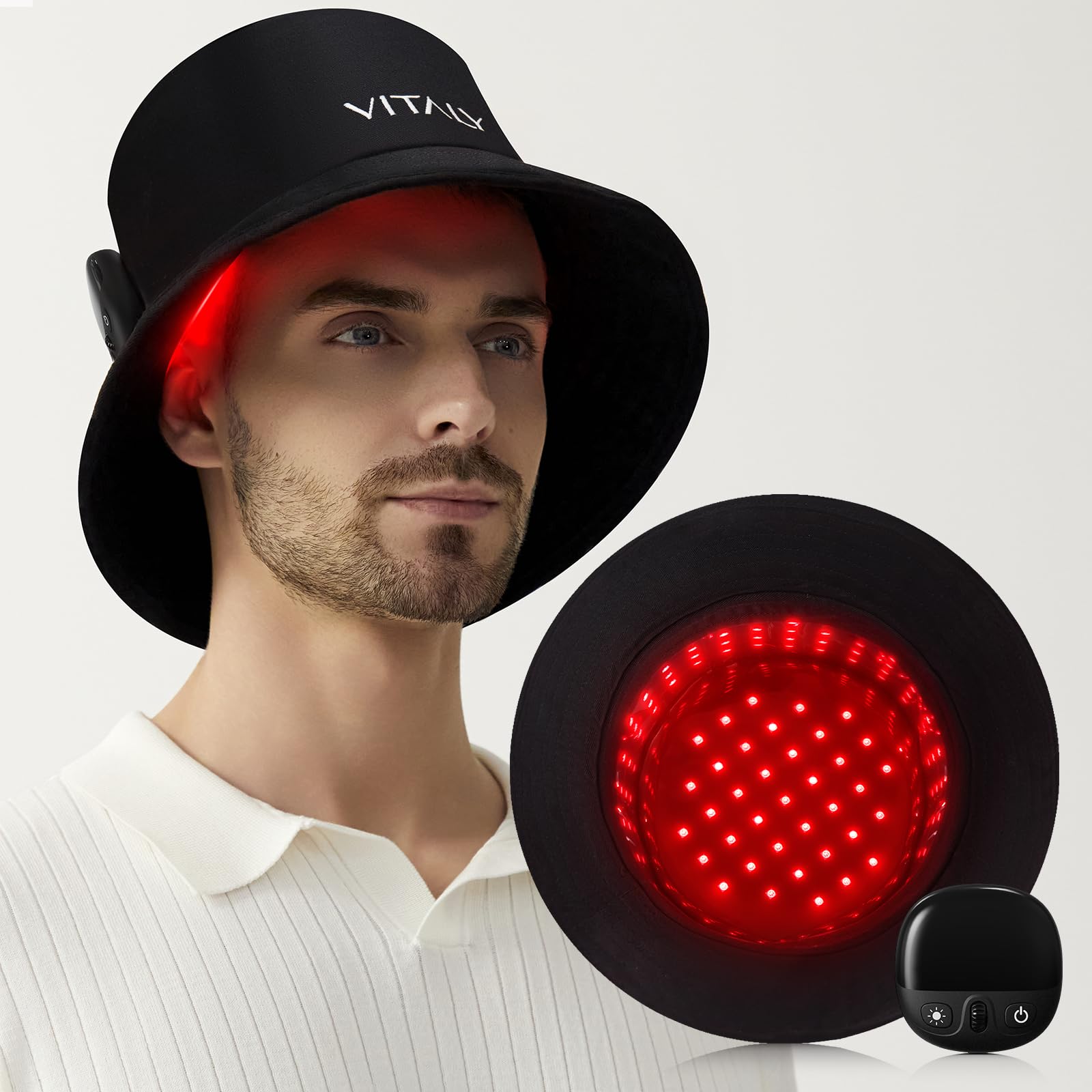 VITALY gorra frontal empaquetada mostrando diseño cómodo y portátil
