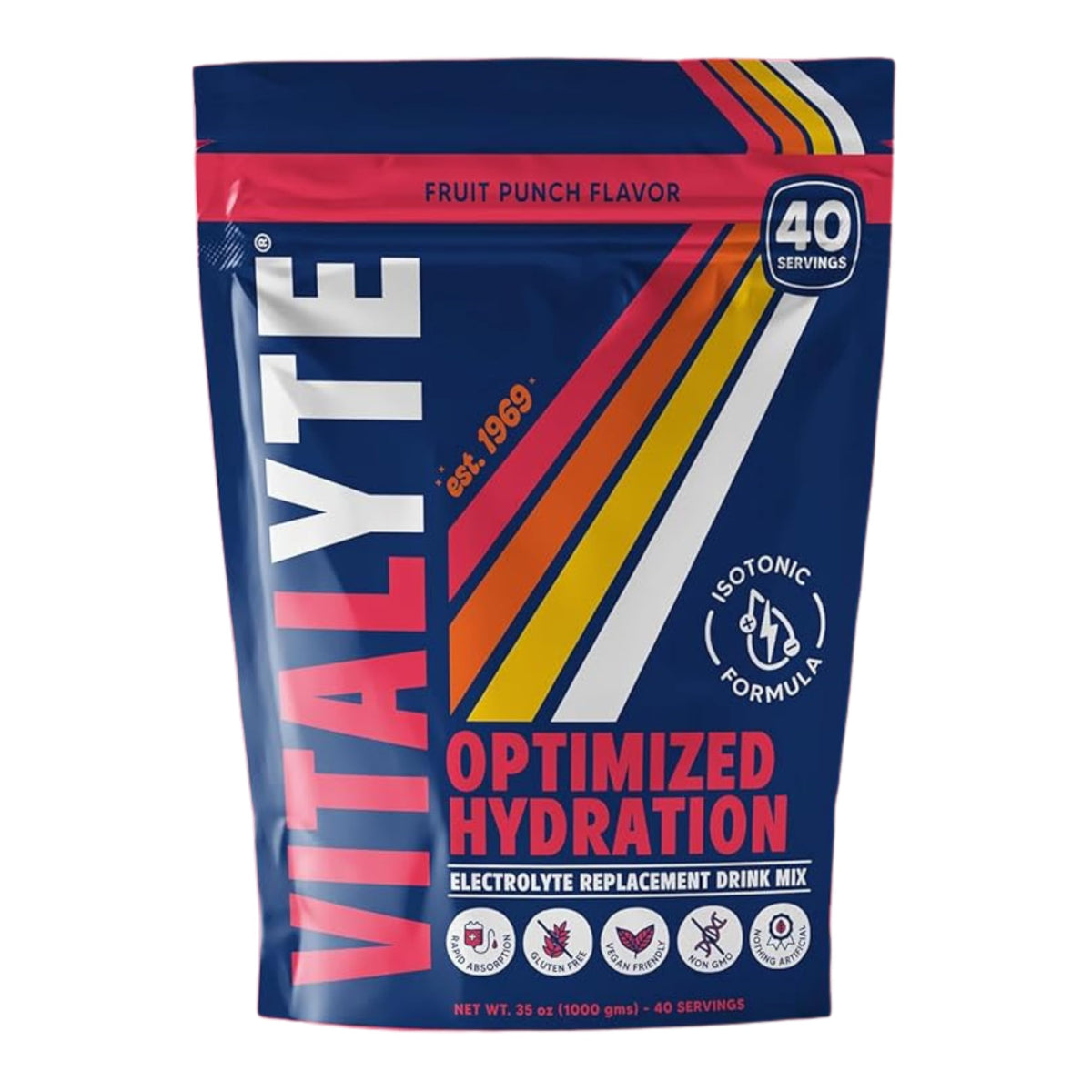 Vitalyte envase frontal mostrando 35 oz y beneficio de reposición rápida