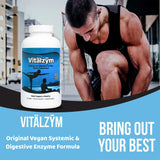 VITÄLZYM ingredientes vegetales expuestos subrayando origen natural