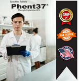 Vitamart Phent37 frasco abierto con tabletas visible para suministro mensual