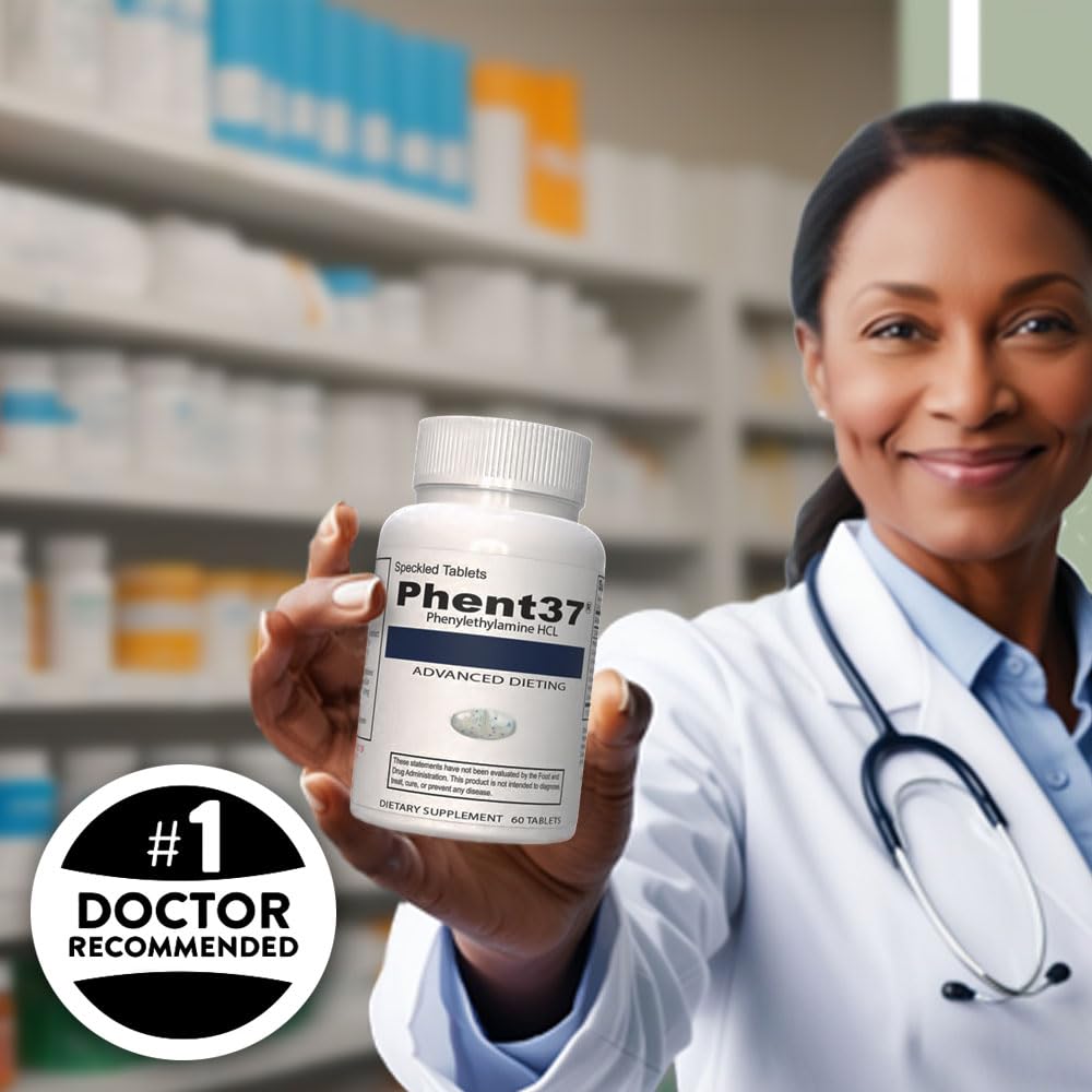Vitamart Phent37 frasco con 60 tabletas enfatizando cantidad por envase