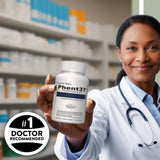 Vitamart Phent37 frasco con 60 tabletas enfatizando cantidad por envase