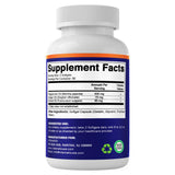 Vitamatic frasco abierto con 180 softgels destacando cantidad del envase