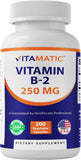 Vitamatic muestra frontal del frasco, alta potencia y 200 cápsulas visibles