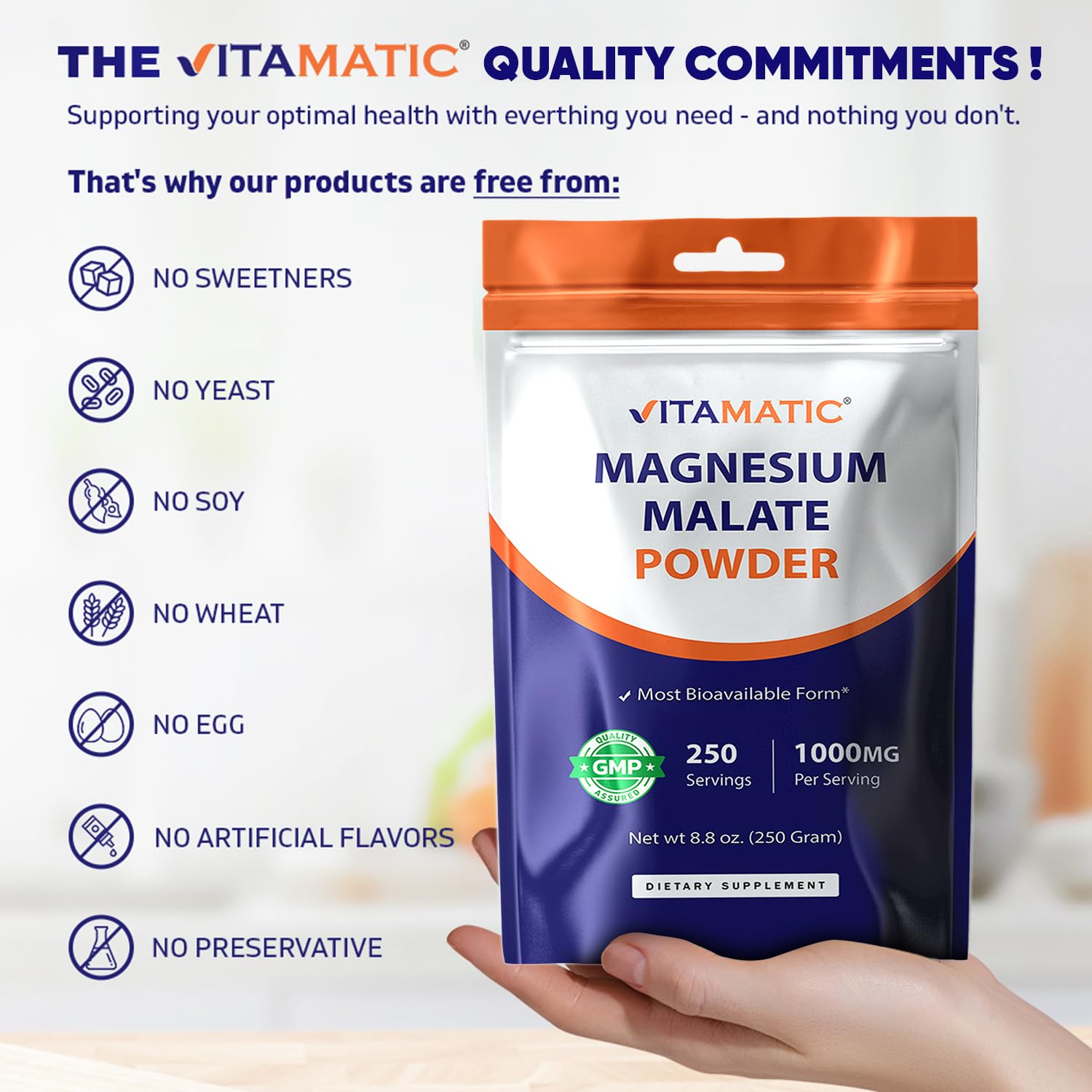 Vitamatic bote abierto con polvo para servir, comodidad diaria