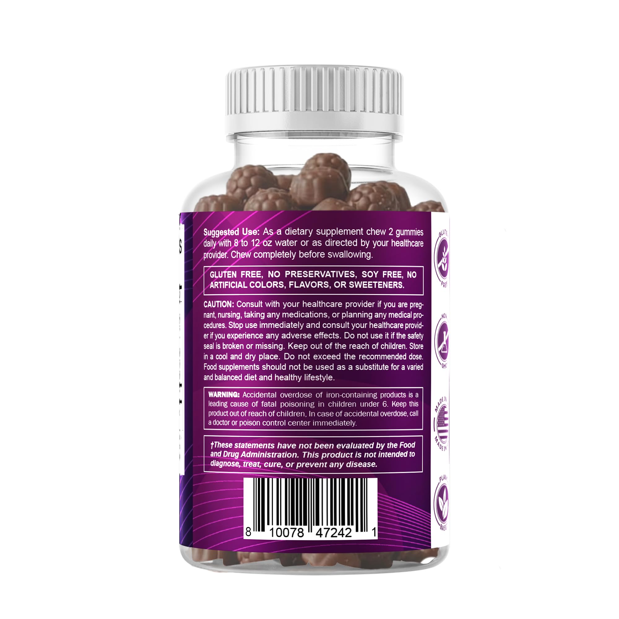 Vitamatic botella de 60 gomitas en ambiente lifestyle, conveniencia diaria