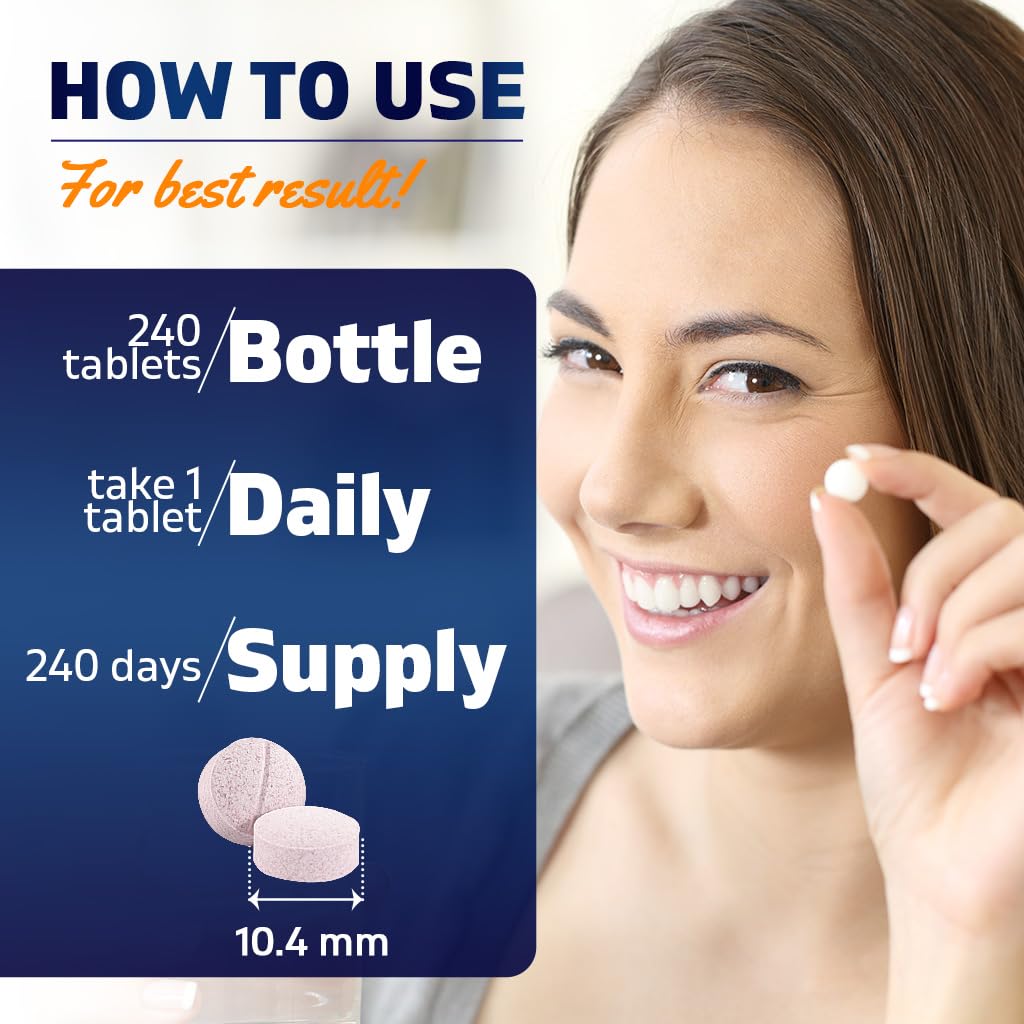 Vitamatic botella abierta con tabletas visibles, destaca cantidad y formato práctico