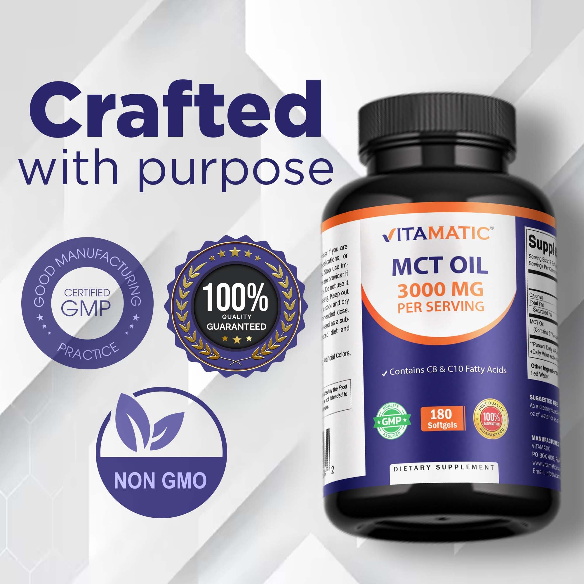 Vitamatic bote abierto con 180 cápsulas para suministro prolongado