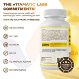 Vitamatic cápsulas junto a rodaja de limón, sabor fresco sin eructos