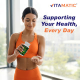 Vitamatic sello GMP indicando fabricación segura en EE. UU.