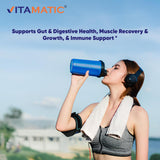 Vitamatic bote junto a equipo de gimnasio mostrando uso post-entreno