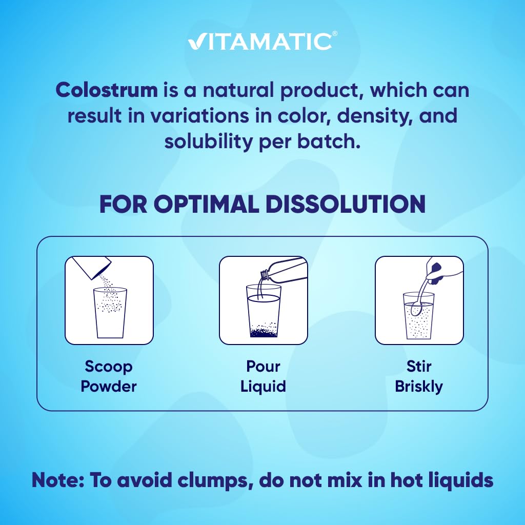 Vitamatic etiqueta nutricional clara con información de IgG certificada