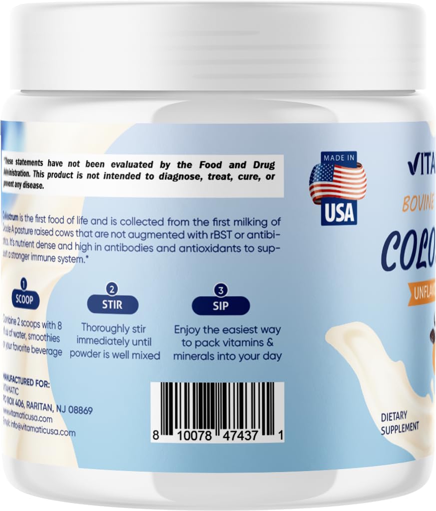 Vitamatic polvo fino de colostro listo para mezclar y fácil disolución
