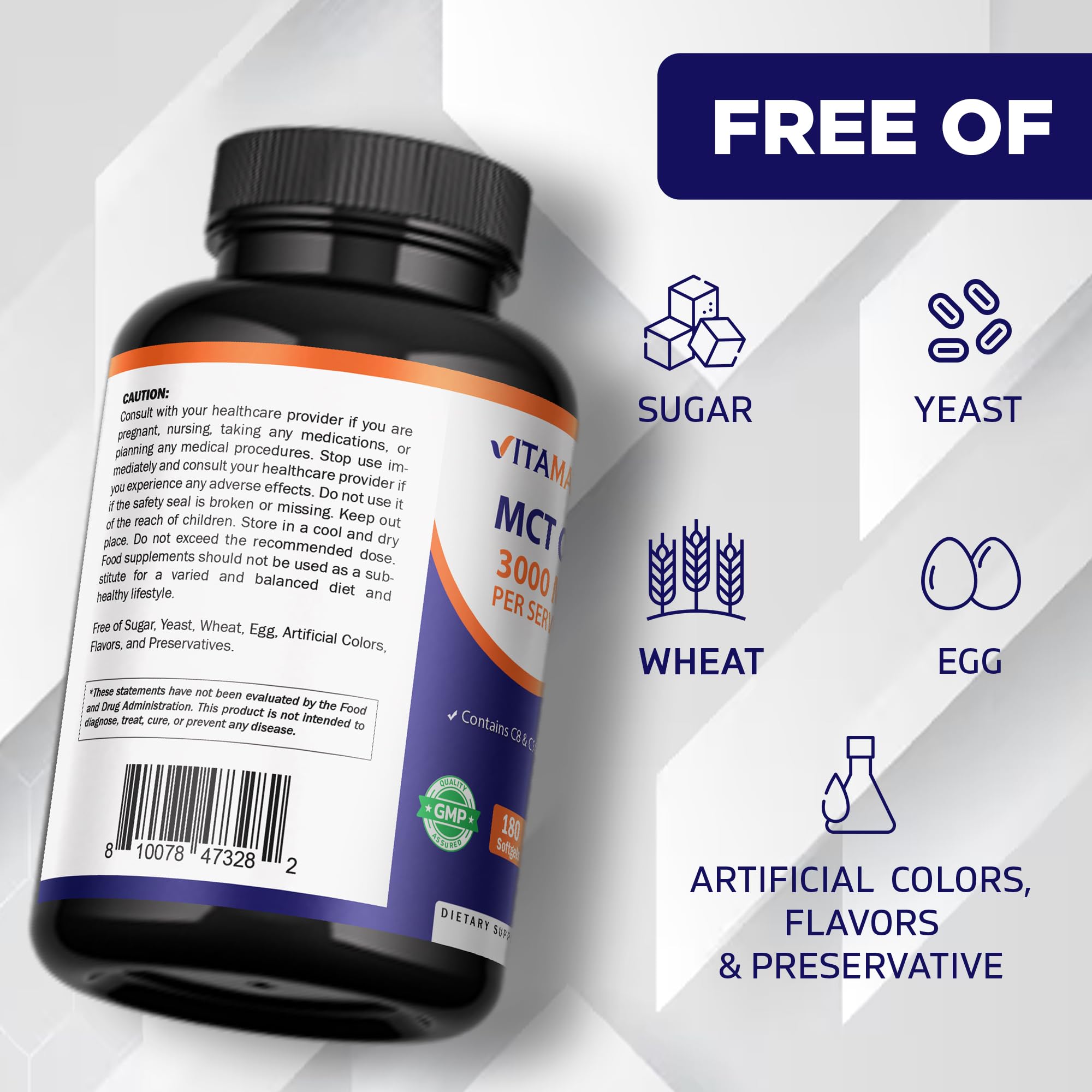 Vitamatic cápsulas junto a mano para comparar tamaño y porción