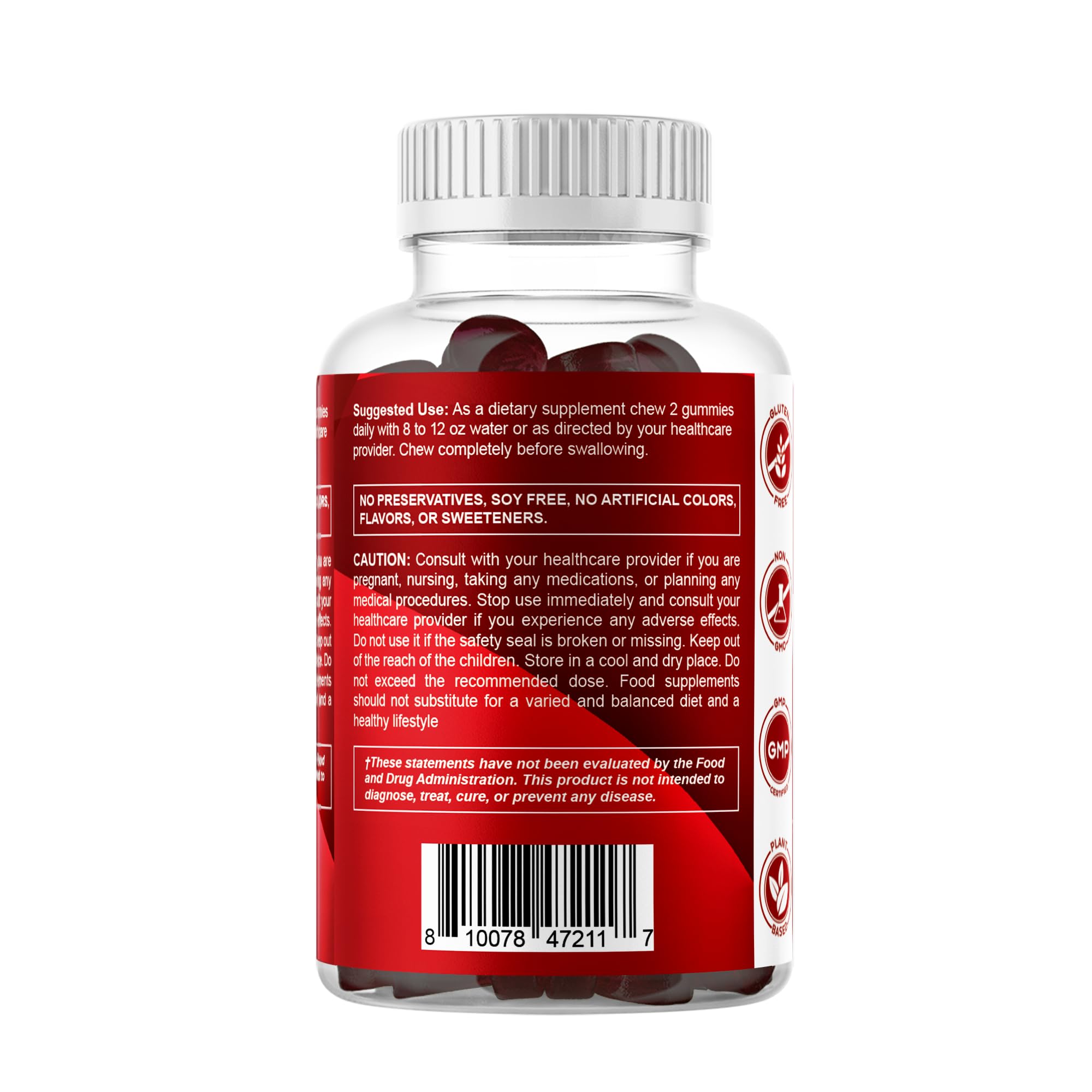 Vitamatic embalaje lateral mostrando sellos vegano y sin gluten